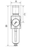 RIEGLER Filterregler Futura mit Metallbehälter SR Mano BG4 G1 0,1 bis 1 bar VA