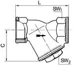 RIEGLER Schmutzfänger Messing blank Maschenweite 0,8 mm G4 DN100 RIEGLER Schmutzfänger Messing blank Maschenweite 0,8 mm G4 DN100