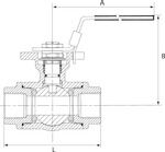 Riegler Kugelhahn 3 Wege T-Bohrung G2 DN50 Edelstahl 1.4408 Produktbild Riegler Kugelhahn 3 Wege T-Bohrung G2 DN50 Edelstahl 1.4408 bild 2