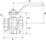 RIEGLER Kugelhahn 3 Wege Messing vernickelt Anschluss unten T Bohrung Rp2 Produktbild RIEGLER Kugelhahn 3 Wege Messing vernickelt Anschluss unten T Bohrung Rp2 bild 2
