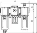 RIEGLER Wartungseinheit 3tlg GA mit Metallbehälter BG600 G1 1,5 bis 9 bar VA RIEGLER Wartungseinheit 3tlg GA mit Metallbehälter BG600 G1 1,5 bis 9 bar VA