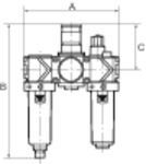 RIEGLER Wartungseinheit 3tlg variobloc mit PC Behälter und Schutzkorb BG2 G1 Produktbild RIEGLER Wartungseinheit 3tlg variobloc mit PC Behälter und Schutzkorb BG2 G1 bild 3