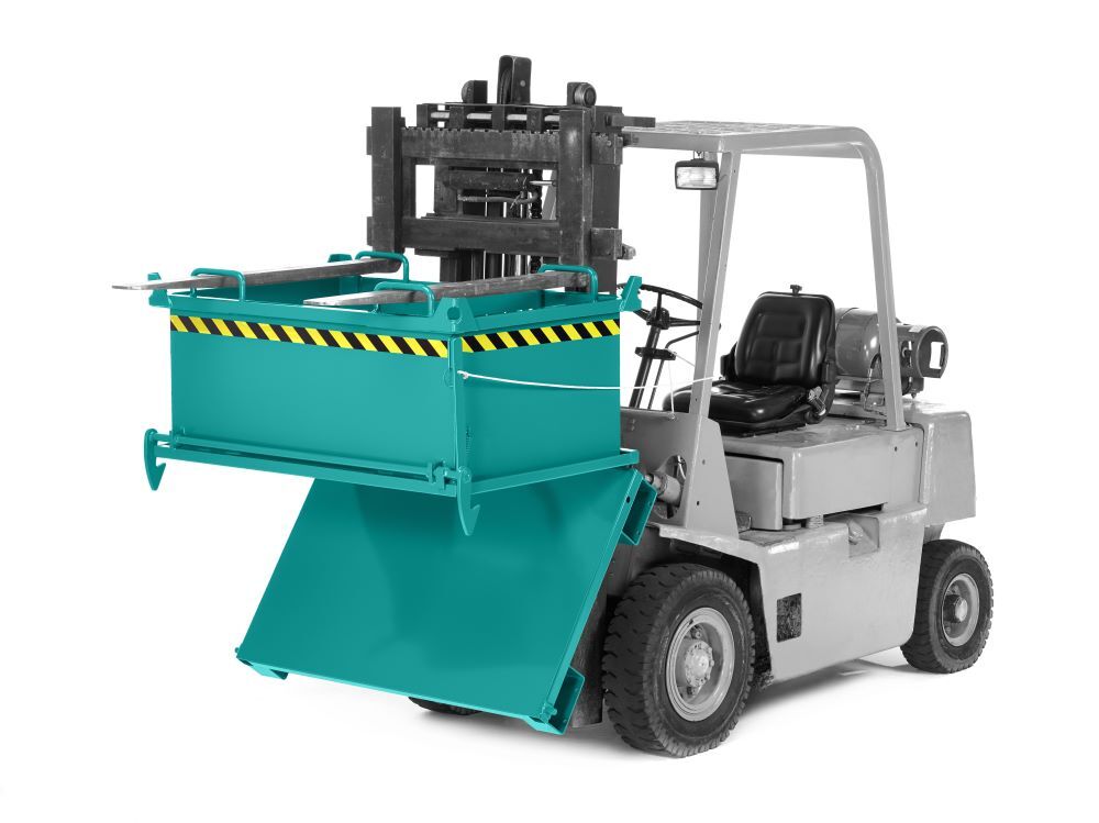 RR Klappbodenbehälter Typ RBB-100 1370x910x1300 RAL5018 Produktbild RR Klappbodenbehälter Typ RBB-100 1370x910x1300 RAL5018 bild 2