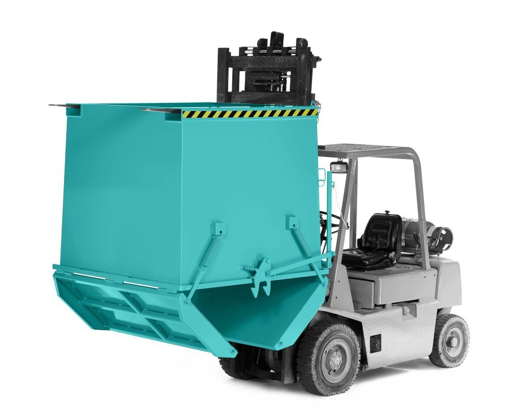 RR Klappbodenbehälter Typ RKC-300 1695x1600x1500 RAL5018 Produktbild RR Klappbodenbehälter Typ RKC-300 1695x1600x1500 RAL5018 bild 2