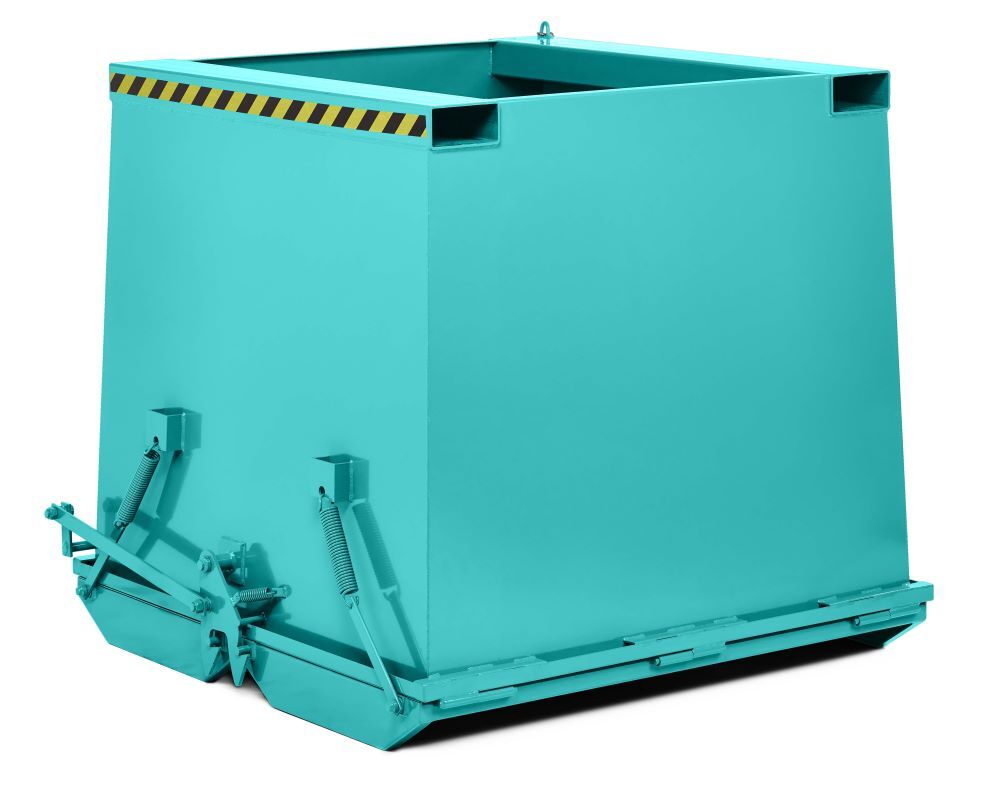 RR Klappbodenbehälter Typ RKC-75 1225x1150x900 RAL5018 Produktbild RR Klappbodenbehälter Typ RKC-75 1225x1150x900 RAL5018