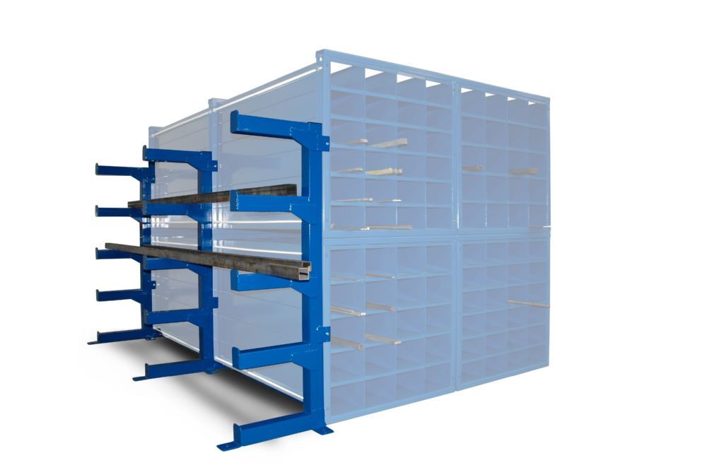 RR Kragarmregal RWK 2/6 in Regalfarbe für Wabenregal 6000 mm Produktbild RR Kragarmregal RWK 2/6 in Regalfarbe für Wabenregal 6000 mm