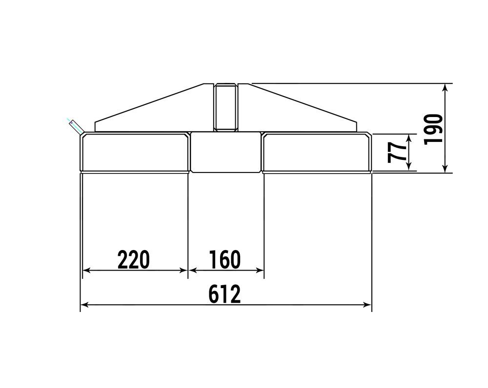 RR Lastarm Typ RLA-1 2400 Traglast 1000kg RAL5018 Produktbild RR Lastarm Typ RLA-1 2400 Traglast 1000kg RAL5018 bild 2