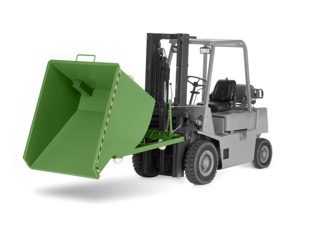 RR Spänekipper Muldenkipper Typ RSK- S 75 1200x1640x1060 RAL6011 Produktbild RR Spänekipper Muldenkipper Typ RSK- S 75 1200x1640x1060 RAL6011 bild 2