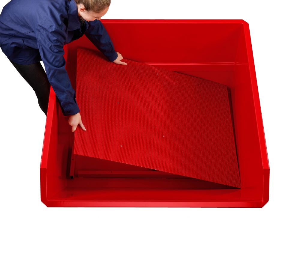 RR Spänekipper Muldenkipper Typ RUK- S 75 Traglast 1500kg RAL 3000 Produktbild RR Spänekipper Muldenkipper Typ RUK- S 75 Traglast 1500kg RAL 3000 bild 3