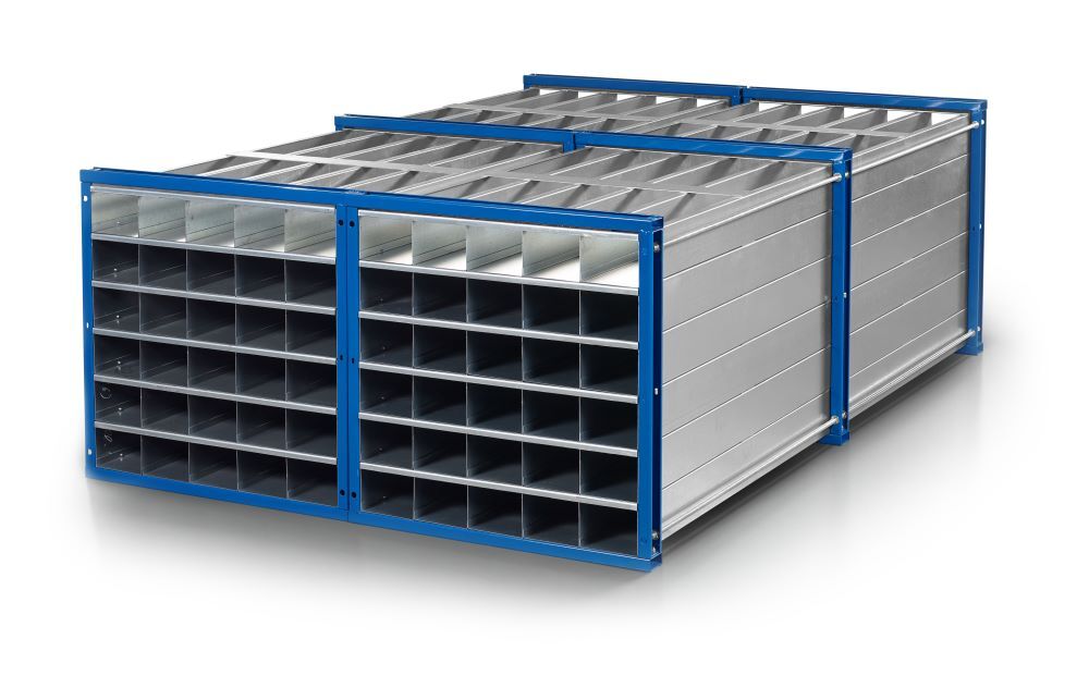 RR Wabenregal Typ RWR16 3 1000x3000x1000 RAL5010 Produktbild RR Wabenregal Typ RWR16 3 1000x3000x1000 RAL5010
