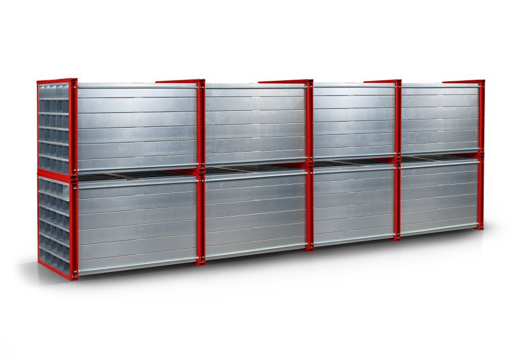 RR Wabenregal Typ RWR20 6 1000x6000x1000 RAL3000 Produktbild RR Wabenregal Typ RWR20 6 1000x6000x1000 RAL3000 bild 2