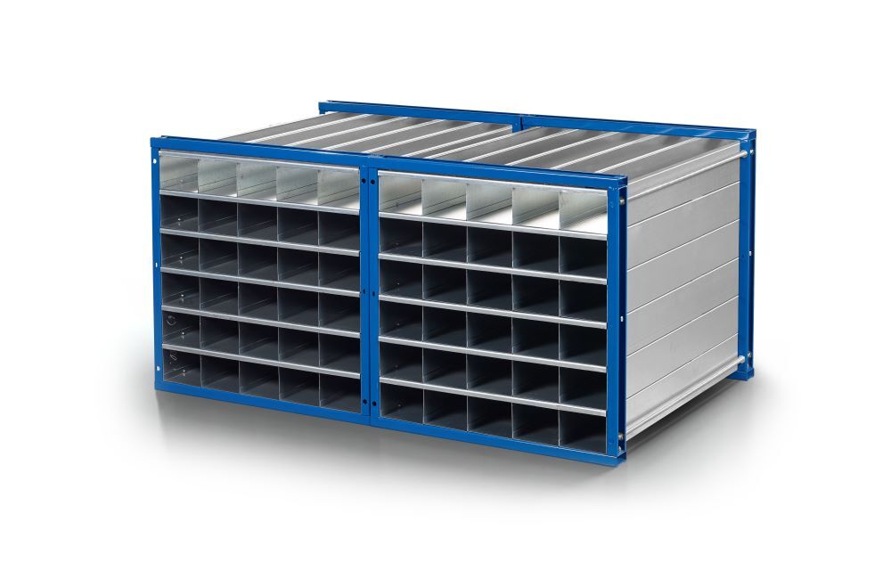 RR Wabenregal Typ RWR48 1 Maße 1000 x 1000 x 1000 mm RAL5010 Produktbild RR Wabenregal Typ RWR48 1 Maße 1000 x 1000 x 1000 mm RAL5010