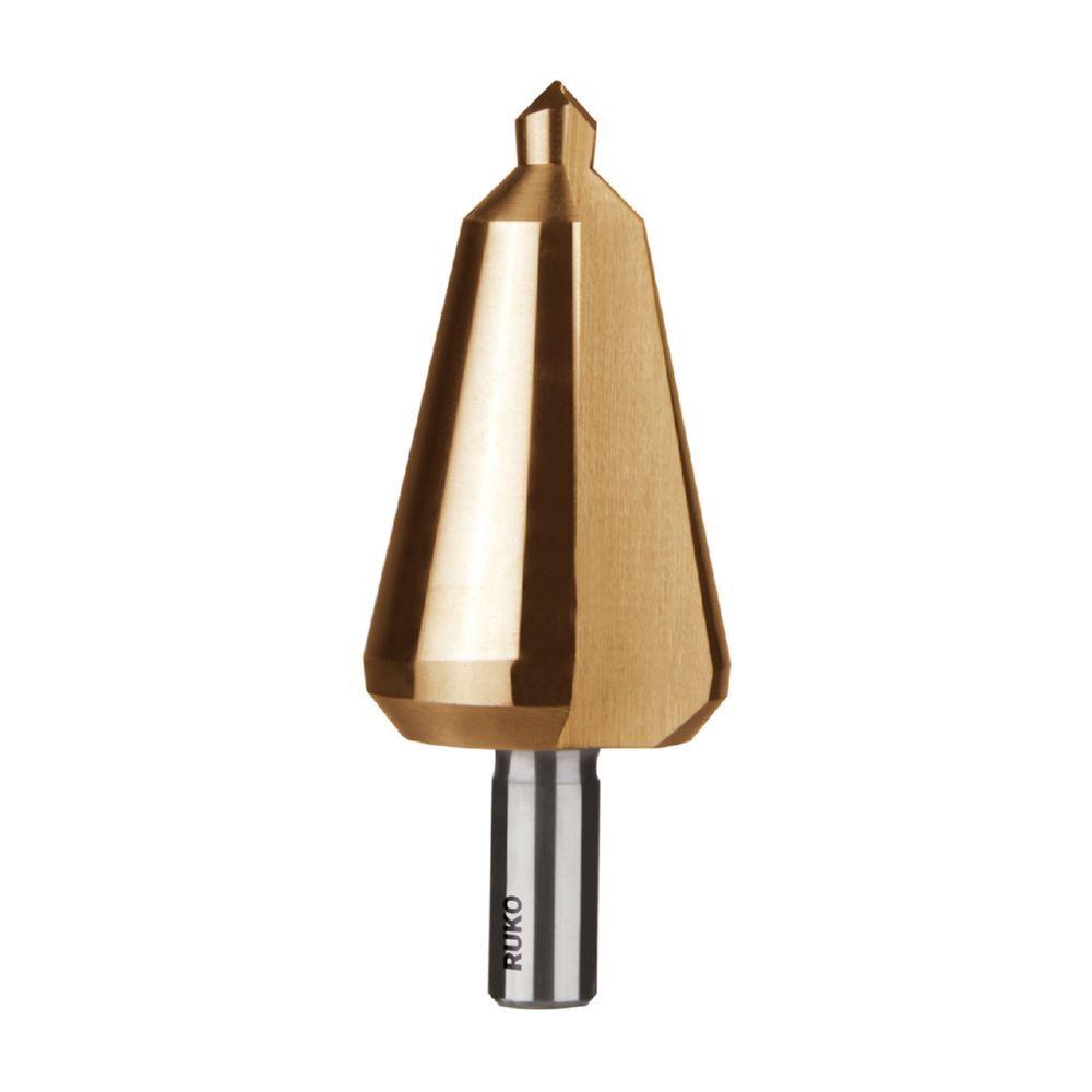 Ruko Blechschälbohrer HSS-TiN geschliffen Kreuzanschliff 16,0 - 30,5 mm Größe 3 Produktbild Ruko Blechschälbohrer HSS-TiN geschliffen Kreuzanschliff 16,0 - 30,5 mm Größe 3