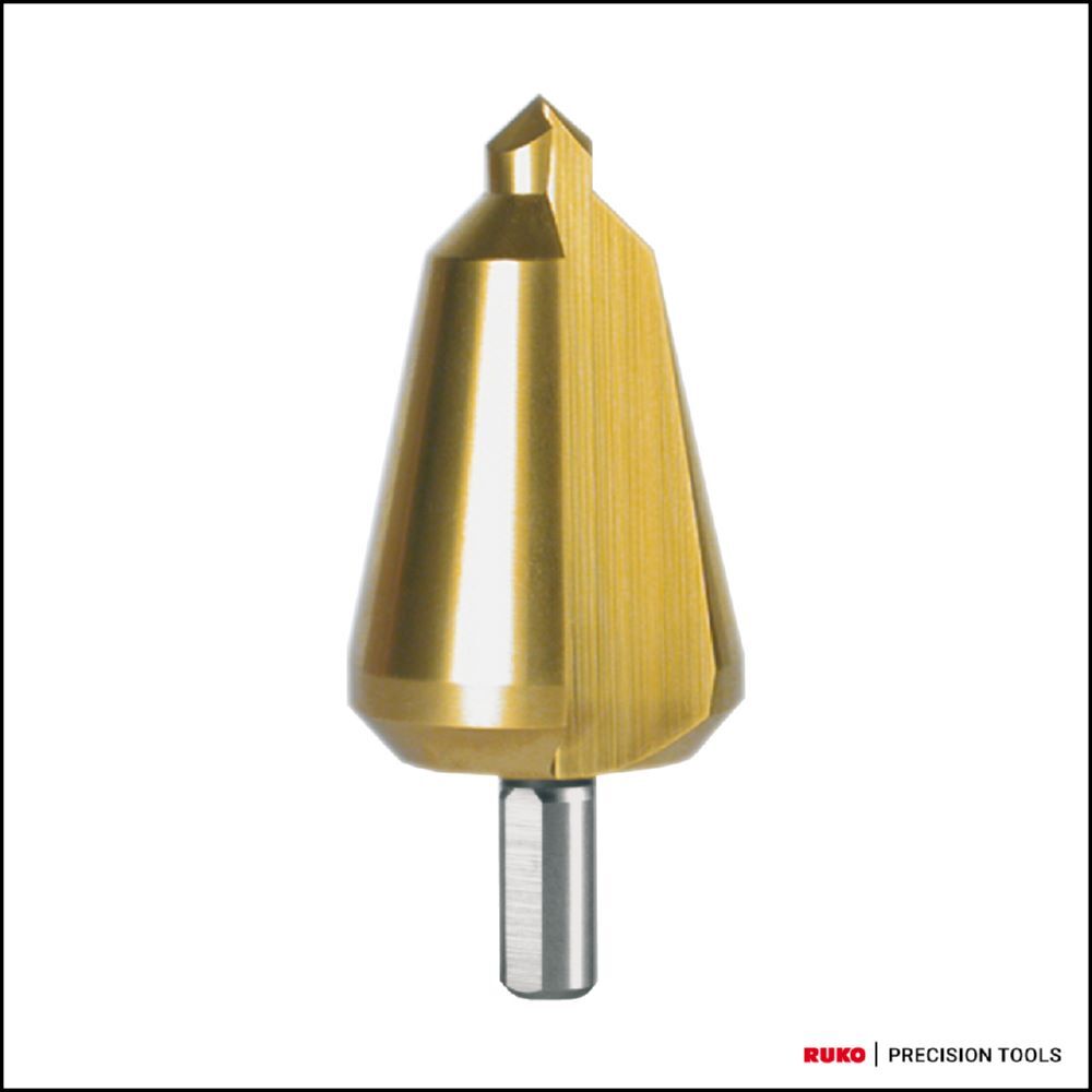 Ruko Blechschälbohrer HSS-TiN geschliffen mit Kreuzanschliff 24,0 - 40,0 mm Größe 4 Produktbild Ruko Blechschälbohrer HSS-TiN geschliffen mit Kreuzanschliff 24,0 - 40,0 mm Größe 4