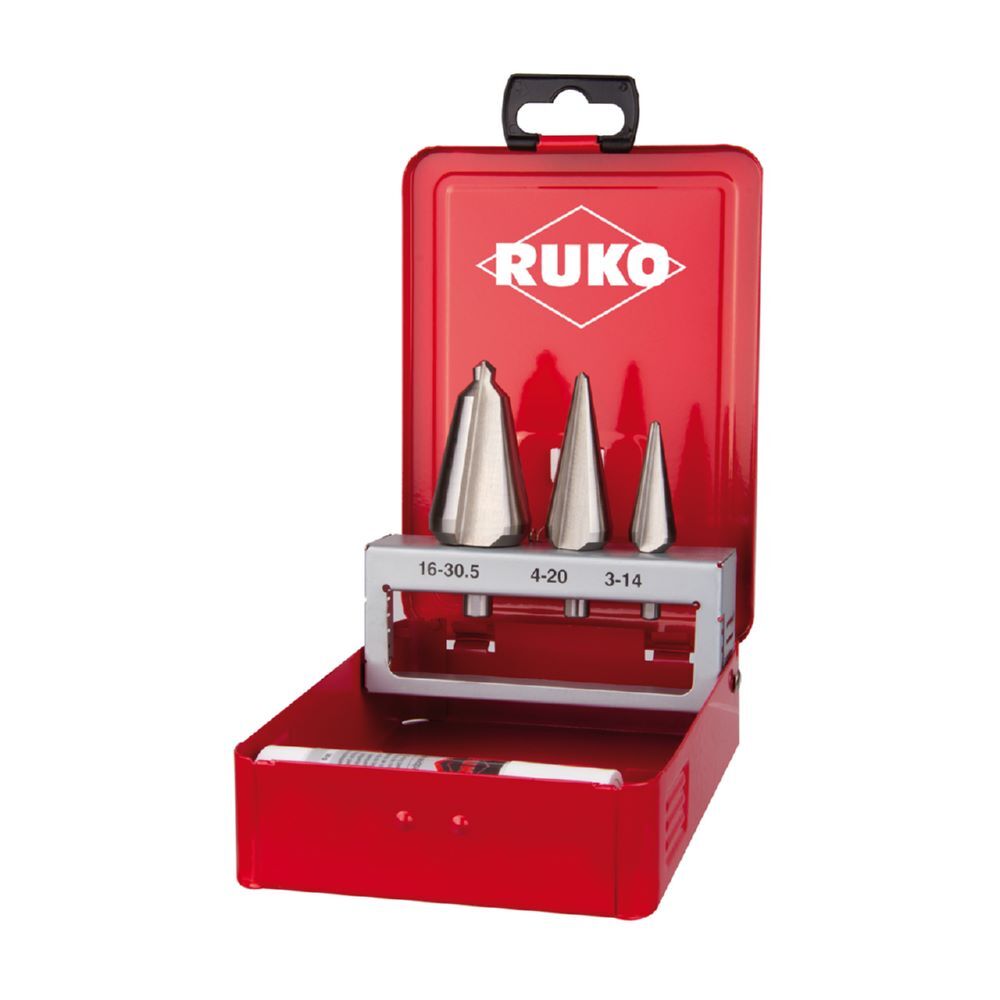 Ruko Blechschälbohrer-Satz HSS geschliffen in Industriekassette Größen 1 bis 3 Produktbild Ruko Blechschälbohrer-Satz HSS geschliffen in Industriekassette Größen 1 bis 3