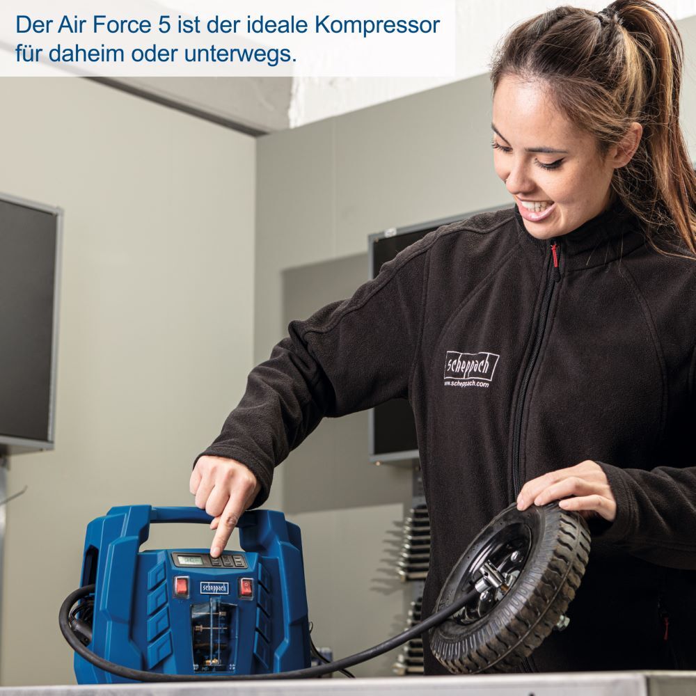 Scheppach Mobiler Kompressor 1100 W 8 bar AIR FORCE 5 Produktbild Scheppach Mobiler Kompressor 1100 W 8 bar AIR FORCE 5 bild 12