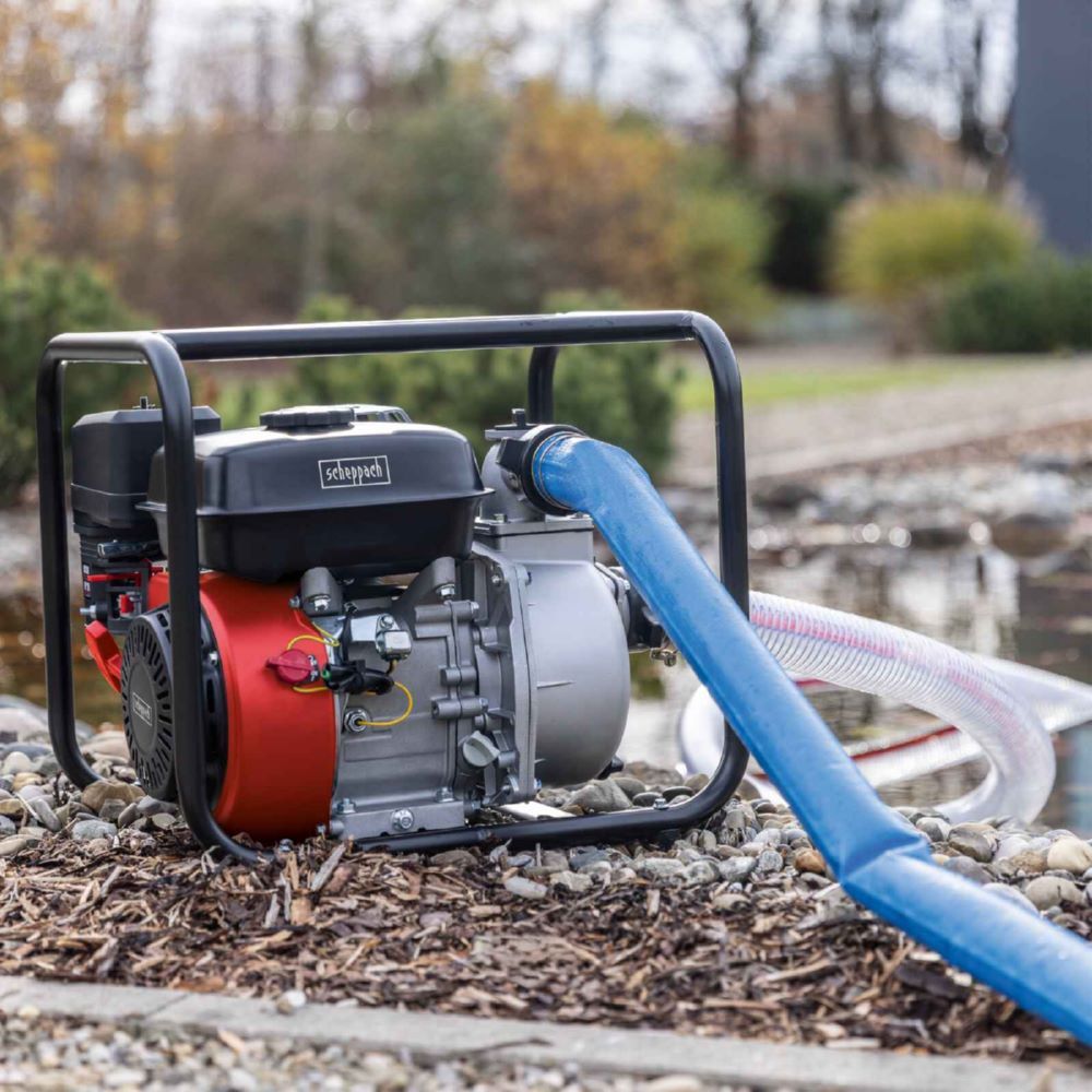 Produktbild Scheppach Benzin Wasserpumpe PWP60 60.000 L/h 28 m Föderhöhe 7 m Ansaughöhe