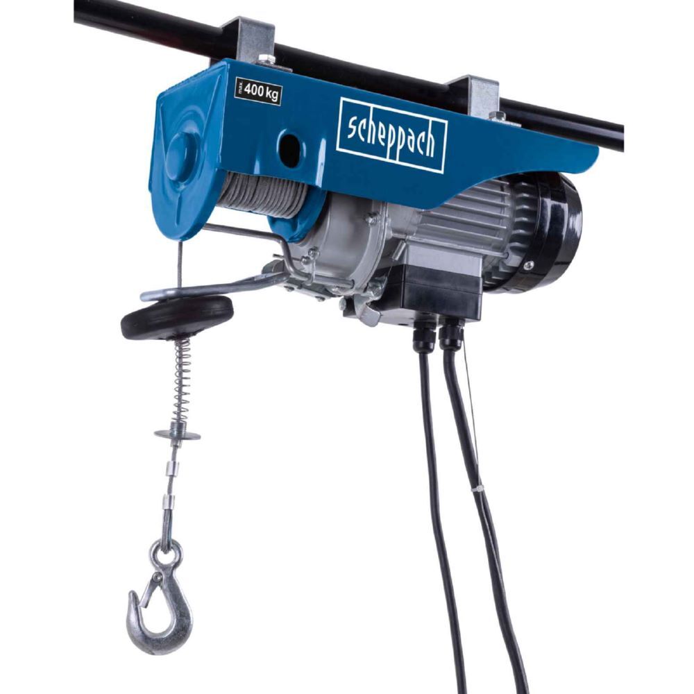 Produktbild Scheppach Elektrischer Seilzug HRS500 maximal 200 kg / 400 kg Traglast 12 m / 6 m Hubhöhe