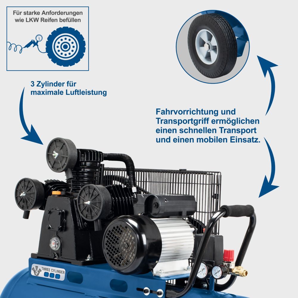 Scheppach reifachzylinder-Kompressor 2200 W 10 bar HC550TC - 400V Produktbild Scheppach reifachzylinder-Kompressor 2200 W 10 bar HC550TC - 400V bild 6