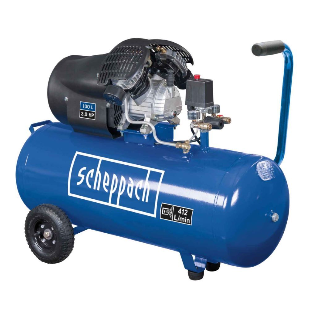 Produktbild Scheppach Kompressor HC120DC 10 bar 100 Liter 3 PS 412 L/min Doppelzylinder ölgeschmiert