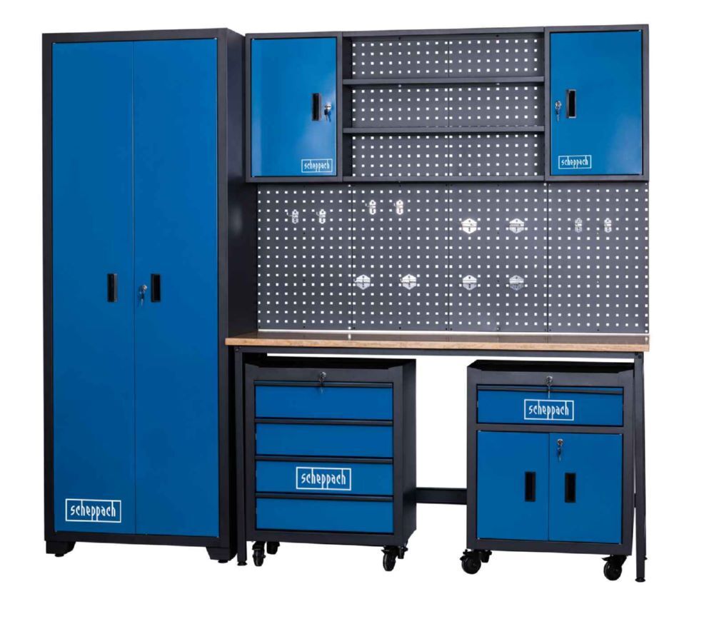 Produktbild Scheppach Werkstatt Komplett Set GWS08 8 Teile 2360 x 500 x 2050 mm Werkstatt Modulsystem