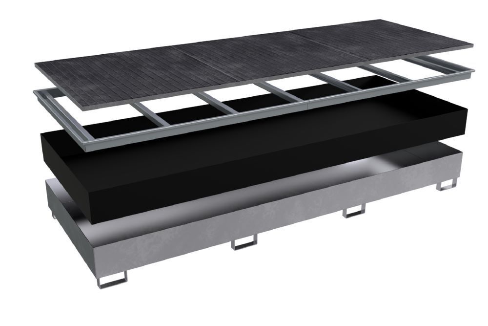 Bauer Regalwanne mit PE Einsatz RW-GR 3600-3 PE feuerverzinkt 3565 x 1315 x 360 mm Produktbild Bauer Regalwanne mit PE Einsatz RW-GR 3600-3 PE feuerverzinkt 3565 x 1315 x 360 mm bild 2