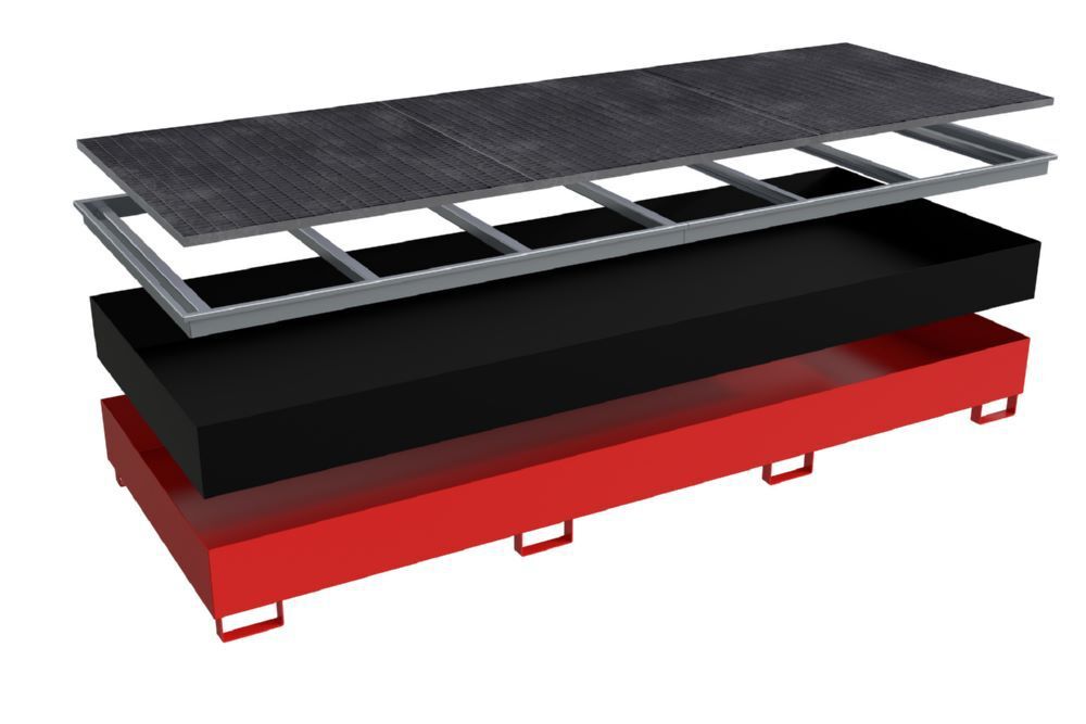 Bauer Regalwanne mit PE-Einsatz RW-GR 3600-3 PE 3565 x 1315 x 360 mm feuerrot Produktbild Bauer Regalwanne mit PE-Einsatz RW-GR 3600-3 PE 3565 x 1315 x 360 mm feuerrot bild 2