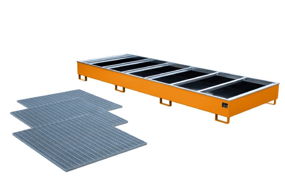 Bauer Regalwanne mit PE-Einsatz RW-GR 3600-3 PE 3565 x 1315 x 360 mm gelborange Produktbild Bauer Regalwanne mit PE-Einsatz RW-GR 3600-3 PE 3565 x 1315 x 360 mm gelborange bild 4