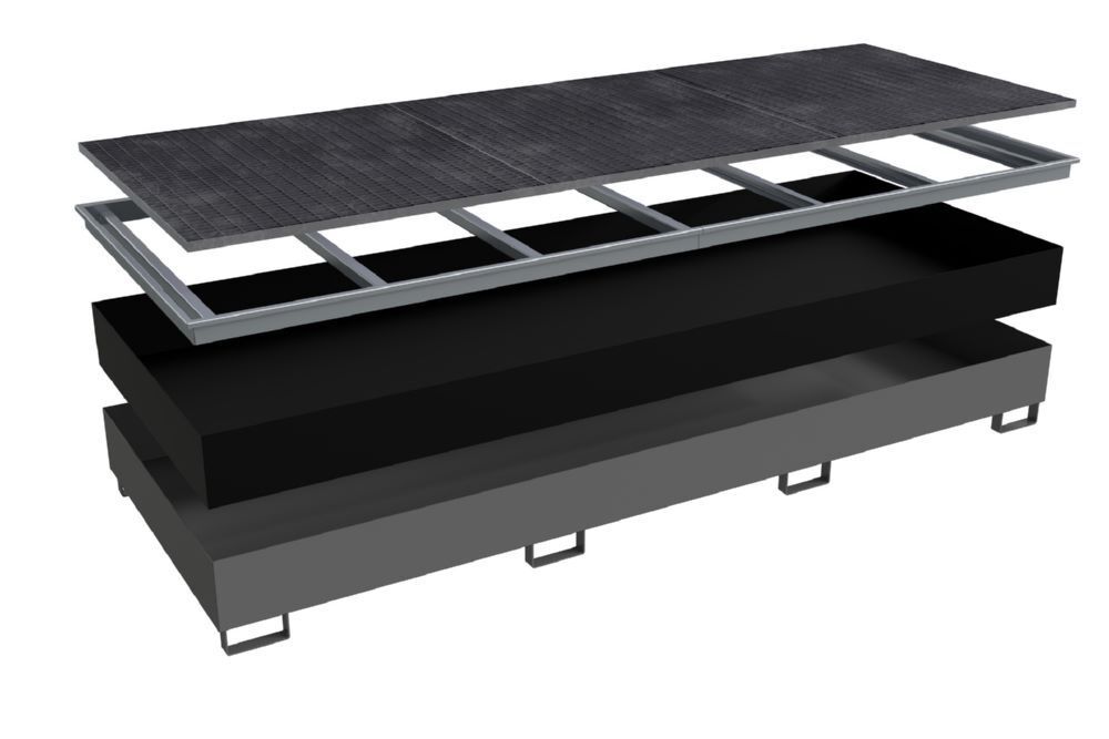 Bauer Regalwanne mit PE Einsatz RW GR 3600-3 PE mausgrau 3565 x 1315 x 360 mm Produktbild Bauer Regalwanne mit PE Einsatz RW GR 3600-3 PE mausgrau 3565 x 1315 x 360 mm bild 2