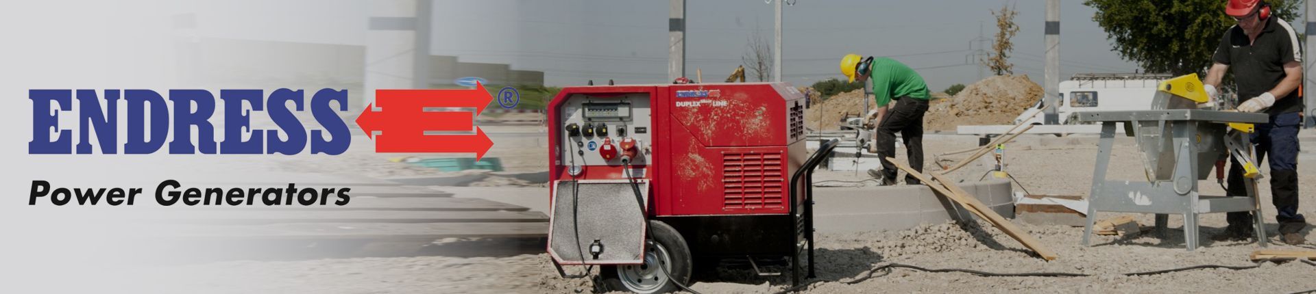 Endress Stromerzeuger im Einsatz auf einer Baustelle Endress Stromerzeuger im Einsatz auf einer Baustelle