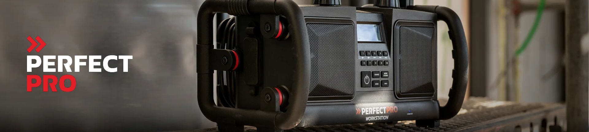Perfectpro Baustellenradio der Large Baureihe in Nahaufnahme