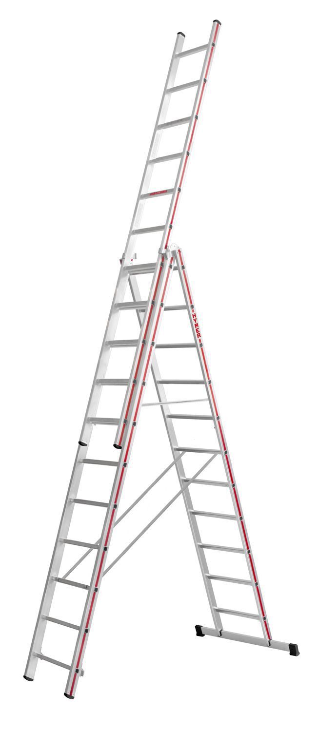 Hymer Mehrzweckleiter dreiteilig 3 x 11 Sprossen Produktbild Hymer Mehrzweckleiter dreiteilig 3 x 11 Sprossen