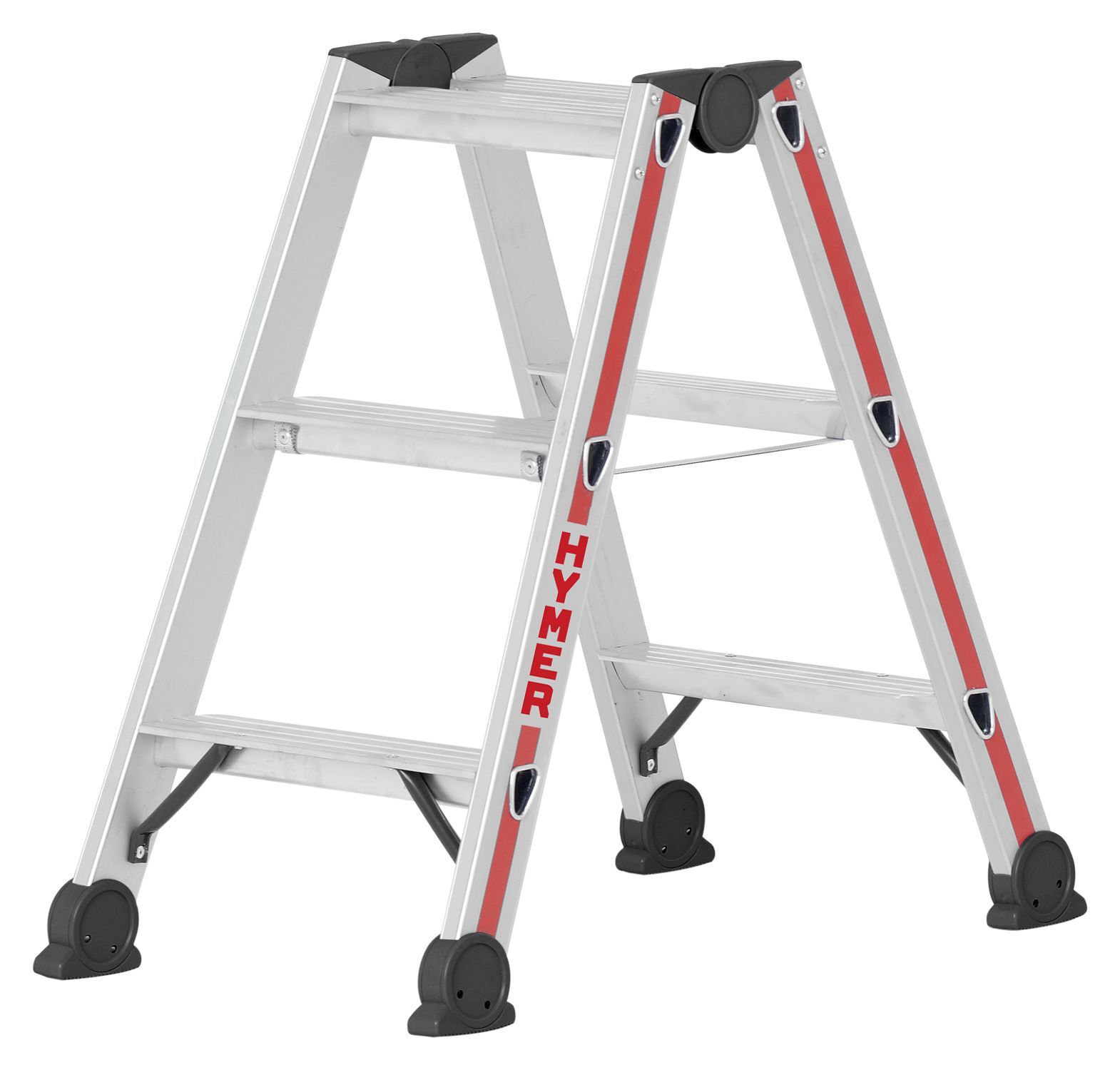 Hymer Stufenstehleiter beidseitig 2 x 3 Stufen Arbeitshöhe 1,69 Meter Produktbild Hymer Stufenstehleiter beidseitig 2 x 3 Stufen Arbeitshöhe 1,69 Meter