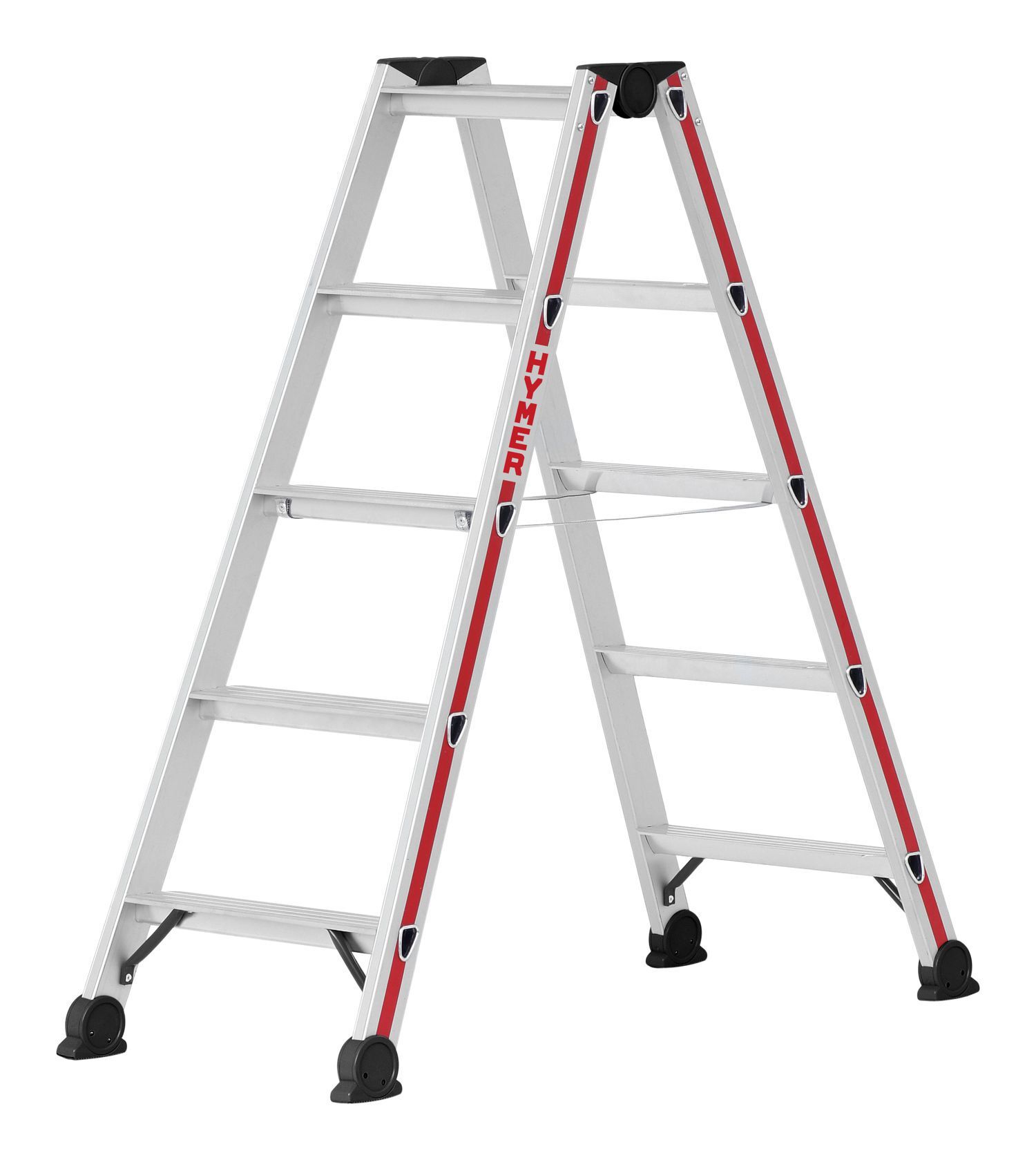 Hymer Stufenstehleiter beidseitig 2 x 5 Stufen Arbeitshöhe 2,15 Meter Produktbild Hymer Stufenstehleiter beidseitig 2 x 5 Stufen Arbeitshöhe 2,15 Meter