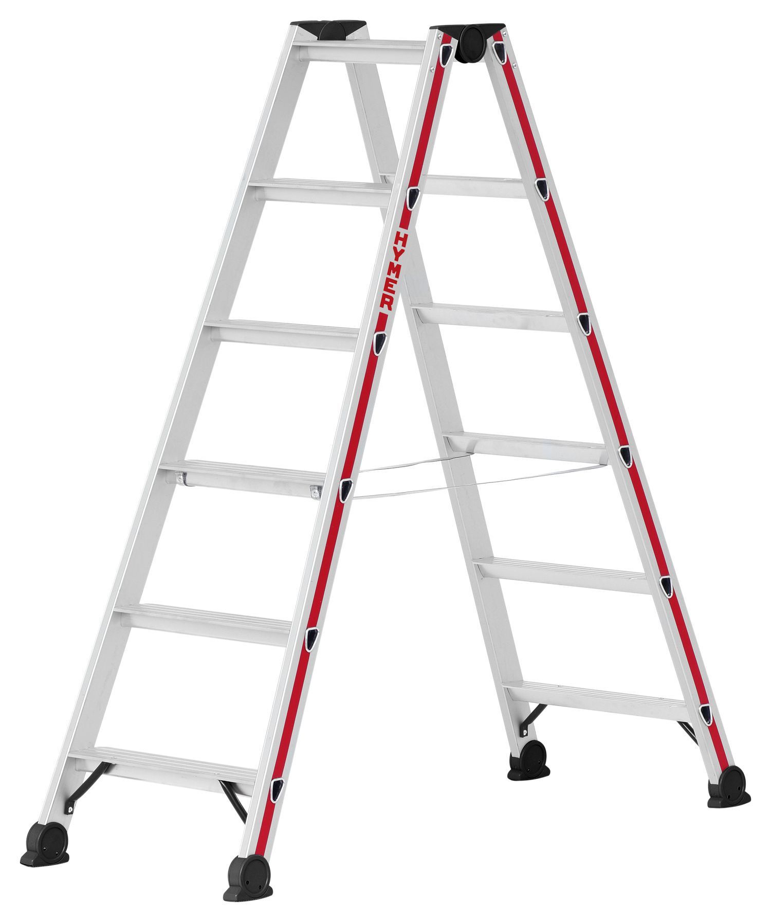 Hymer Stufenstehleiter beidseitig 2 x 6 Stufen Arbeitshöhe 2,38 Meter Produktbild Hymer Stufenstehleiter beidseitig 2 x 6 Stufen Arbeitshöhe 2,38 Meter