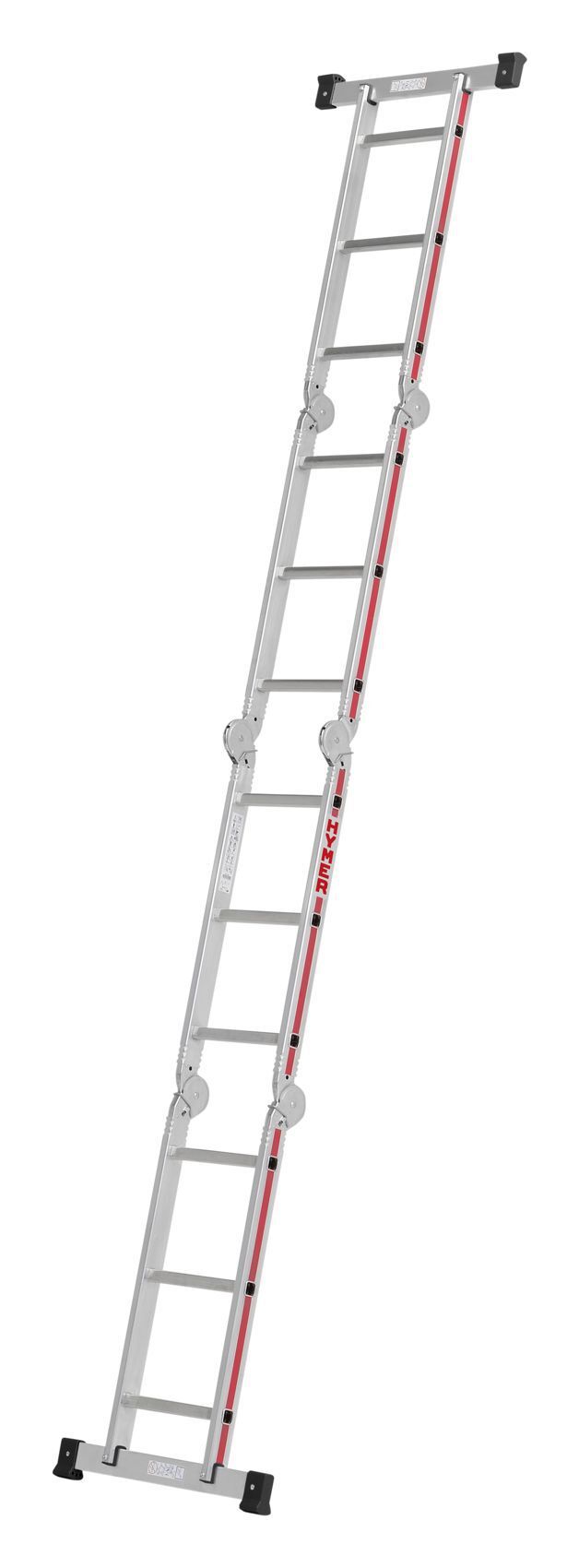Hymer Vielzweckleiter 4x 3 Sprossen inklusive Plattform Modell 414312 ausgeklappt als Teleskopleiter