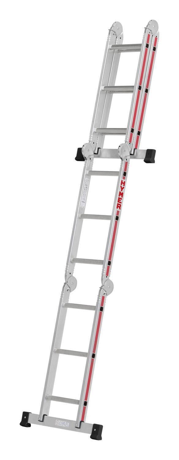 Hymer Vielzweckleiter 4x 3 Sprossen Modell 402603 teilweise ausgeklappt als Teleskopleiter