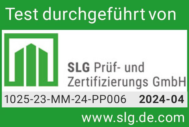 Prüfsiegel  Institut SLG Prüf- und Zertifizierungs GmbH für Kärcher Eco Booster
