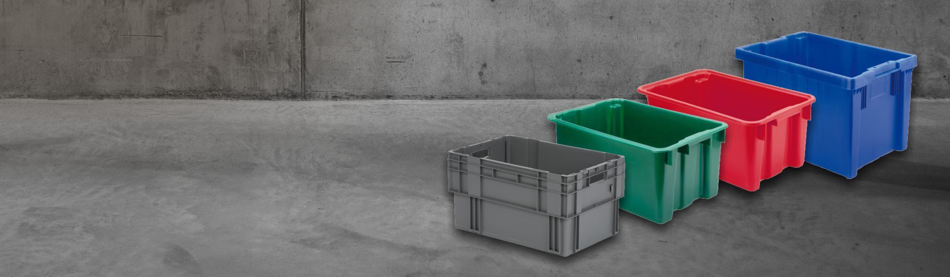 Grauer, grüner, roter und blauer Drehstapelbehälter von Lakape Grauer, grüner, roter und blauer Drehstapelbehälter von Lakape