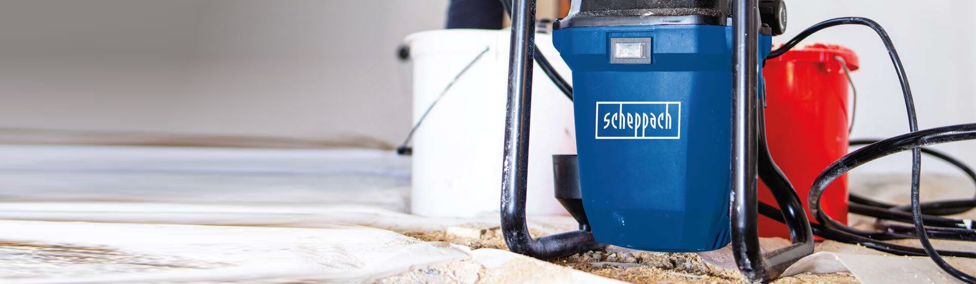 Farbsprühsystem von Scheppach auf einer Baustelle