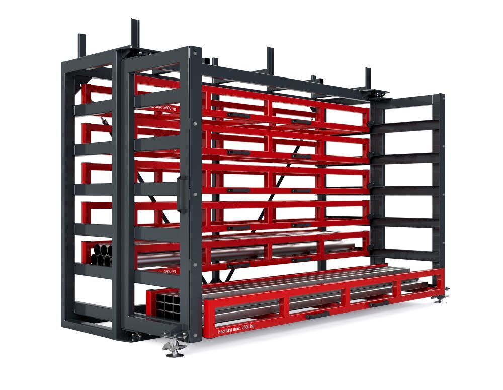 RR Kassetten Schubfachregal Typ RKS-DS 800/7 3420x1340/2015x2460 mm RAL 3000 Produktbild RR Kassetten Schubfachregal Typ RKS-DS 800/7 3420x1340/2015x2460 mm RAL 3000