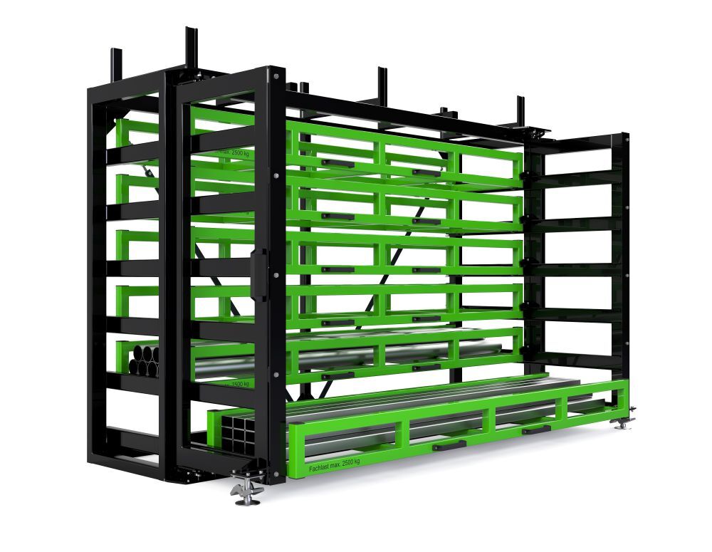 RR Kassetten Schubfachregal Typ RKS-DS 600/7 3420x1140/1615x2460 mm RAL 6018 Produktbild RR Kassetten Schubfachregal Typ RKS-DS 600/7 3420x1140/1615x2460 mm RAL 6018
