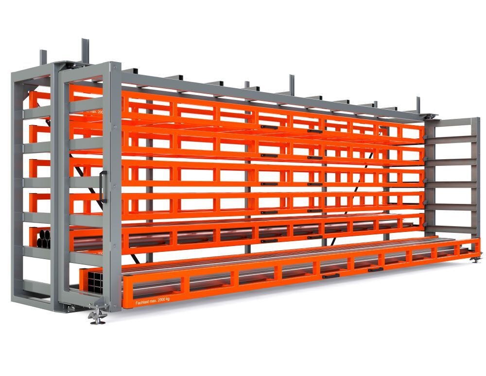 RR Kassetten Schubfachregal Typ RKS-DM 600/7 6420x1140/1615x2460 mm RAL 2004 Produktbild RR Kassetten Schubfachregal Typ RKS-DM 600/7 6420x1140/1615x2460 mm RAL 2004