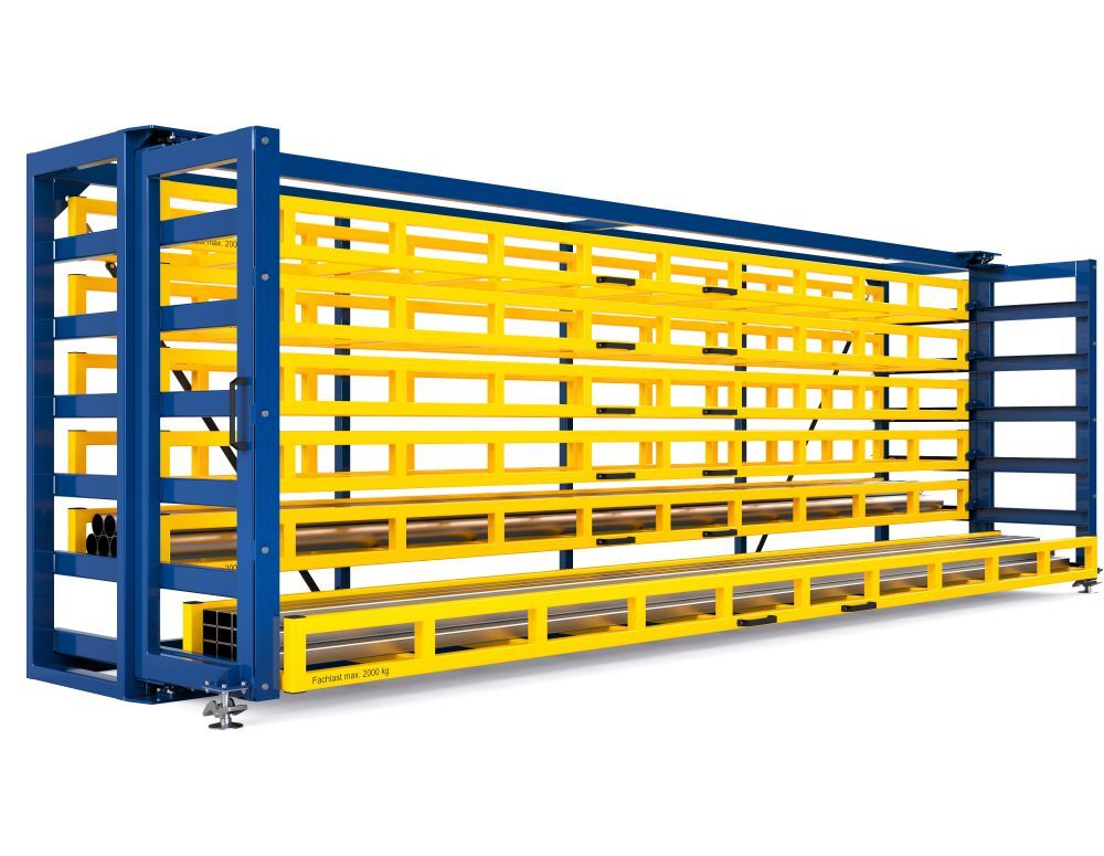 RR Kassetten Schubfachregal Typ RKS-M 600/6 6420x1140/1615x2200 mm RAL 1023