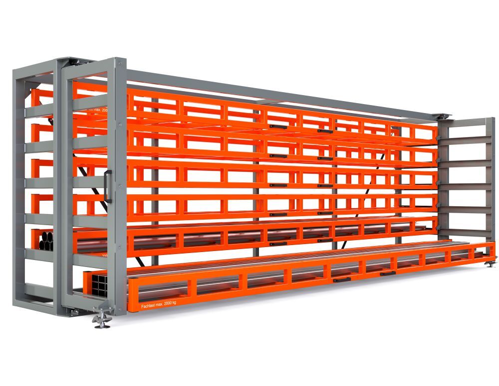 RR Kassetten Schubfachregal Typ RKS-M 600/6 6420x1140/1615x2200 mm RAL 2004