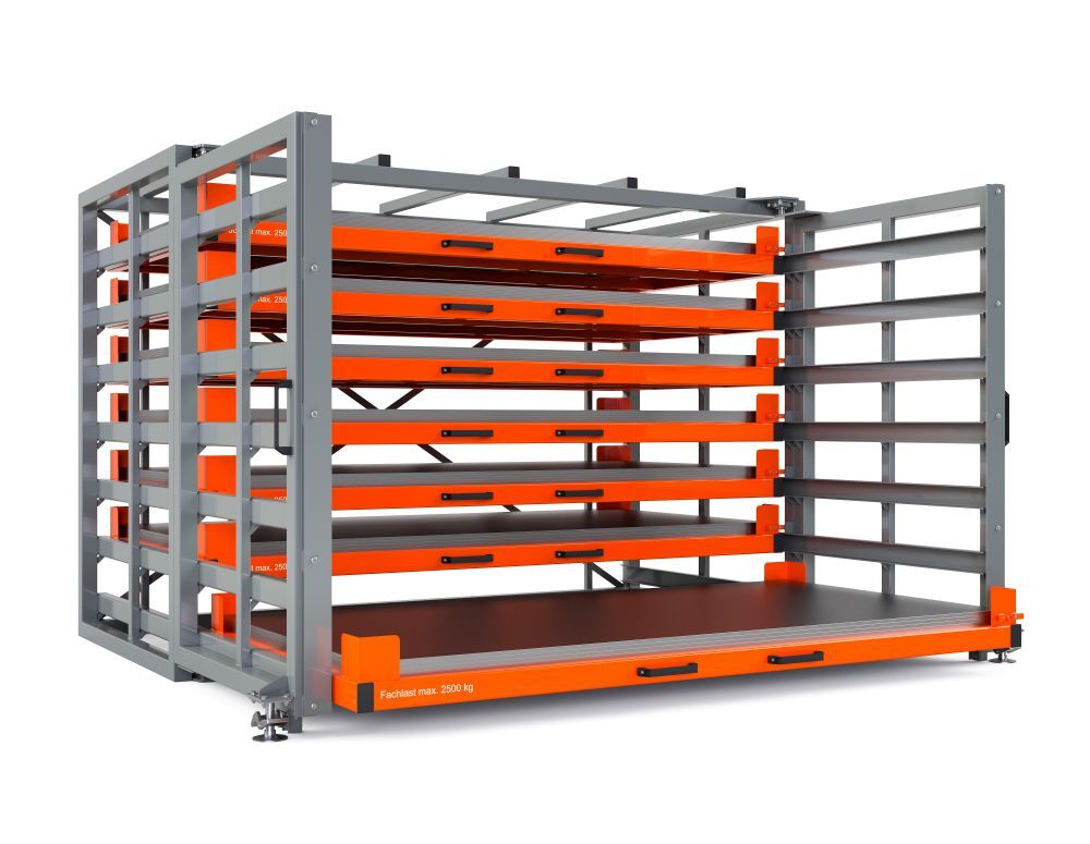 RR Schubfachregal für Bleche Typ RBR-G 30/7 3370 x 1940/3065 x 2310 mm RAL 2004 Produktbild RR Schubfachregal für Bleche Typ RBR-G 30/7 3370 x 1940/3065 x 2310 mm RAL 2004