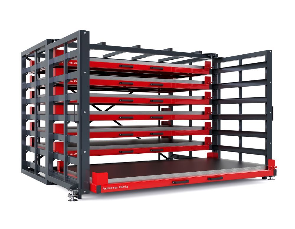 Produktbild RR Schubfachregal für Bleche Typ RBR-G 20/7 2370 x 1440/2065 x 2310 mm RAL 3000
