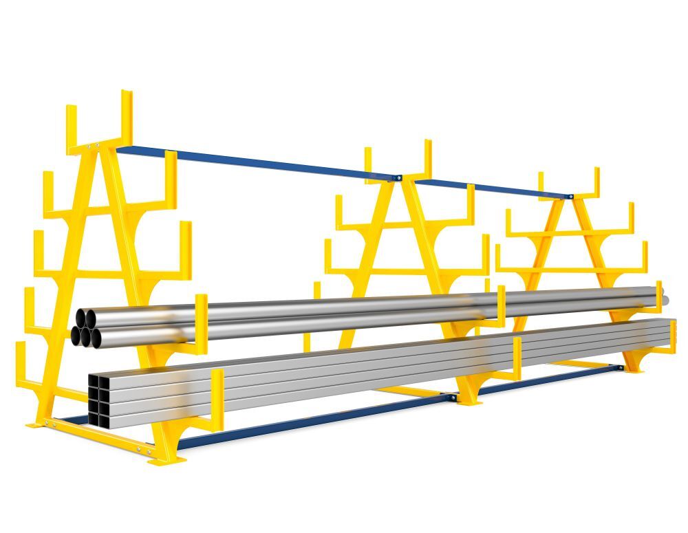 RR Schwerlast Kragarmregal Typ RRK-M 600-4 5290 x 2795 x 2300 mm RAL 1023 Produktbild RR Schwerlast Kragarmregal Typ RRK-M 600-4 5290 x 2795 x 2300 mm RAL 1023