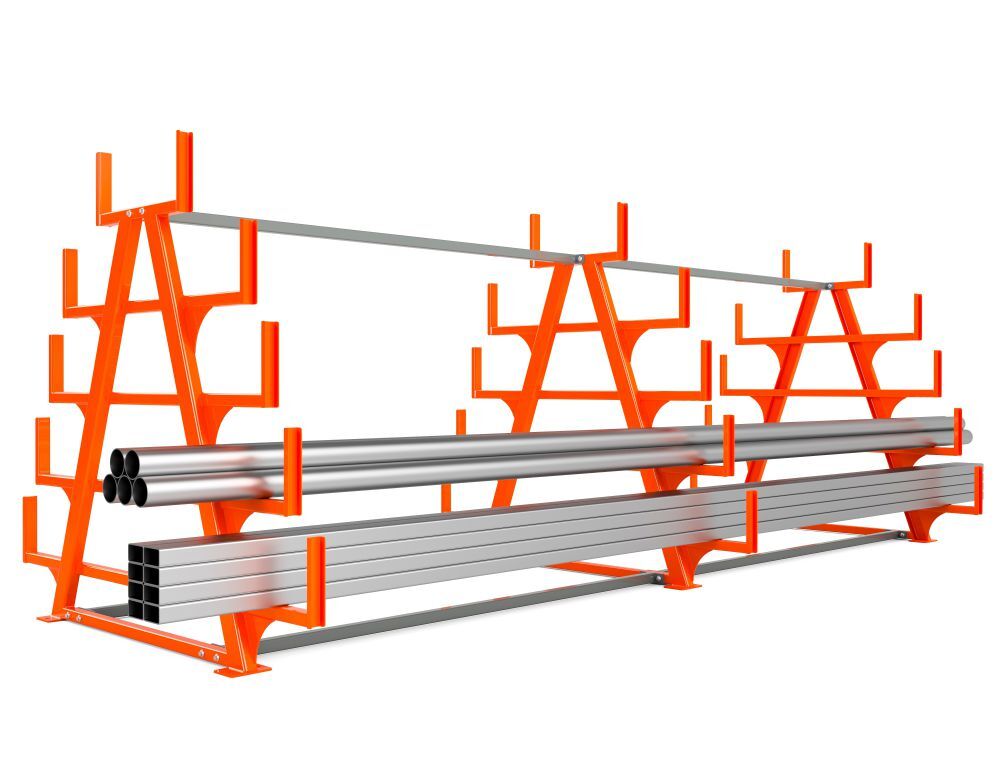 RR Schwerlast Kragarmregal Typ RRK-M 400-4 5290 x 2395 x 2300 mm RAL 2004 Produktbild RR Schwerlast Kragarmregal Typ RRK-M 400-4 5290 x 2395 x 2300 mm RAL 2004