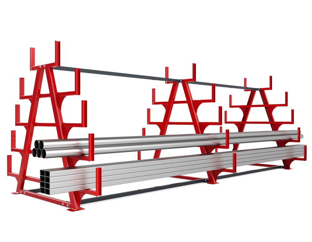 Produktbild RR Schwerlast Kragarmregal Typ RRK-M 400-4 5290 x 2395 x 2300 mm RAL 3000 